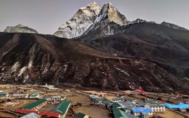 Mountain background view from Everest Base Camp
